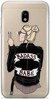 Samsung J3 2017 hoesje siliconen - Badass babe (blondine) | Samsung Galaxy J3 2017 case | multi | TPU backcover transparant