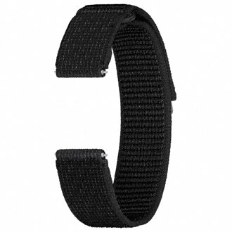 Samsung Originele Feather Fabric Wide Band voor de Samsung Galaxy Watch 4 / 5 / 6 / 7 / FE (20 mm) - Maat M/L - Zwart - Large/Medium