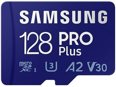Samsung PRO Plus 128GB (2023) microSDXC + SD Adapter Micro SD-kaart Blauw