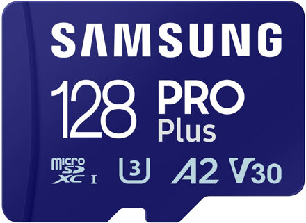 Samsung PRO Plus 128GB (2023) microSDXC + SD Adapter Micro SD-kaart Blauw