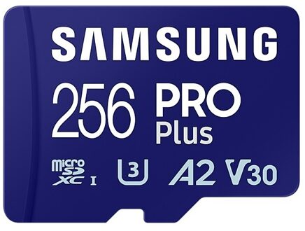 Samsung PRO Plus 256GB (2023) microSDXC + SD Adapter Micro SD-kaart Blauw