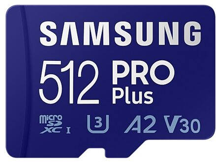 Samsung PRO Plus 512GB (2021) microSDXC + SD Adapter Micro SD-kaart Blauw