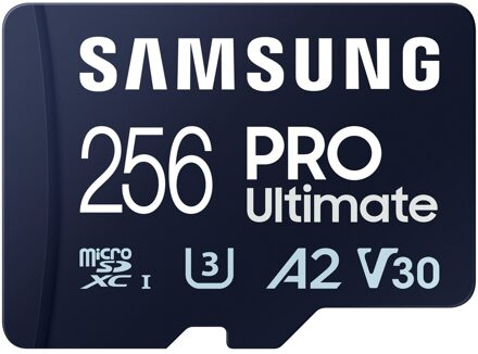 Samsung PRO Ultimate 256 GB (2023) microSDXC + SD Adapter Micro SD-kaart Blauw