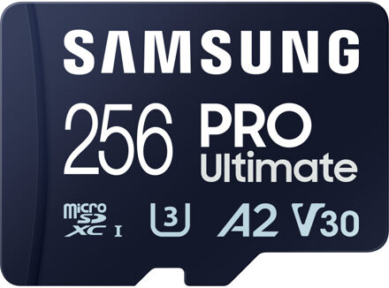 Samsung PRO Ultimate 256 GB (2023) microSDXC + SD Adapter Micro SD-kaart Blauw