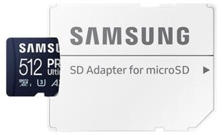 Samsung PRO Ultimate 512 GB (2023) microSDXC + SD Adapter Micro SD-kaart