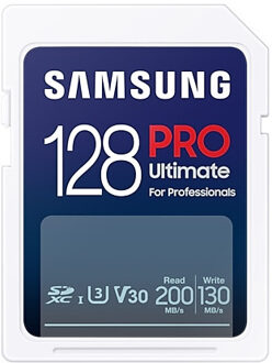 Samsung PRO Ultimate SD Card 128GB + USB-kaartlezer SD-Kaart Wit