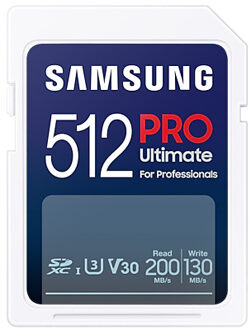 Samsung PRO Ultimate SD Card 512GB + USB-kaartlezer SD-Kaart Wit