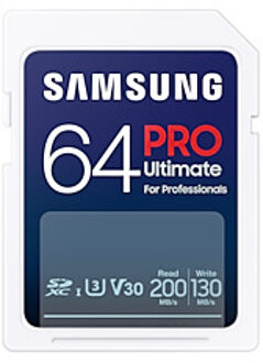 Samsung PRO Ultimate SD Card 64GB + USB-kaartlezer SD-Kaart Wit