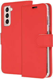 Samsung S21 hoesje bookcase - Samsung Galaxy S21 hoesje bookcase - hoesje Samsung S21 bookcase - S21 hoesje bookcase - hoesje Samsung Galaxy S21 - hoesje S21 - Kunstleer - Rood - Accezz Wallet Softcase Bookcase