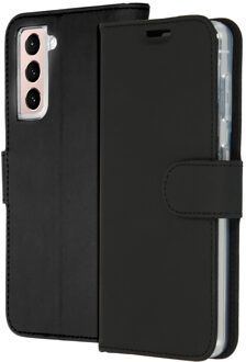 Samsung S21 hoesje bookcase - Samsung Galaxy S21 hoesje bookcase - hoesje Samsung S21 bookcase - S21 hoesje bookcase - hoesje Samsung Galaxy S21 - hoesje S21 - Kunstleer - Zwart - Accezz Wallet Softcase Bookcase