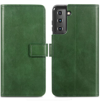 Samsung S21 Plus hoesje bookcase - S21 Plus hoesje bookcase - Samsung Galaxy S21 Plus hoesje bookcase - hoesje Samsung S21 Plus bookcase - hoesje S21 Plus - Kunstleer - Groen - iMoshion Luxe Lederen Bookcase