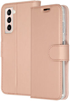 Samsung S21 Plus hoesje bookcase - S21 Plus hoesje bookcase - Samsung Galaxy S21 Plus hoesje bookcase - hoesje Samsung S21 Plus bookcase - hoesje S21 Plus - Kunstleer - Rosé Goud - Accezz Wallet Softcase Bookcase