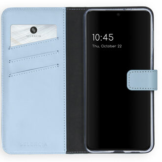 Samsung S21 Plus hoesje bookcase - S21 Plus hoesje bookcase - Samsung Galaxy S21 Plus hoesje bookcase - hoesje Samsung S21 Plus bookcase - hoesje S21 Plus - Leer - Blauw - Selencia Echt Lederen Bookcase