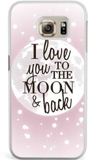 Samsung S6 Edge hoesje - I love you to the moon and back | Samsung Galaxy S6 Edge case | Hardcase backcover zwart