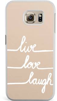 Samsung S6 Edge hoesje - Live, love, laugh | Samsung Galaxy S6 Edge case | Hardcase backcover zwart