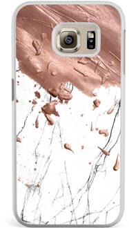 Samsung S6 Edge hoesje - Marble splash | Samsung Galaxy S6 Edge case | Hardcase backcover zwart