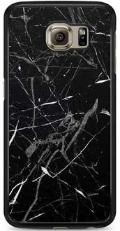 Samsung S6 hoesje - Marmer zwart | Samsung Galaxy S6 case | Hardcase backcover zwart