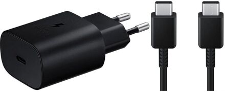 Samsung USB-C Adapter met kabel 25W Super Fast Charging - Black (bulk packed) zwart en wit