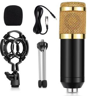 Samtian Professionele Microfoon Bm 800 Mic Studio Microfoon Condensator Stand Vocal Opnemen Ktv Karaoke Microfoon Voor Pc Computer goud mini version