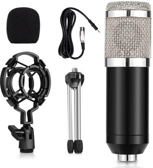 Samtian Professionele Microfoon Bm 800 Mic Studio Microfoon Condensator Stand Vocal Opnemen Ktv Karaoke Microfoon Voor Pc Computer zilver mini version