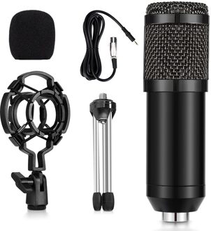 Samtian Professionele Microfoon Bm 800 Mic Studio Microfoon Condensator Stand Vocal Opnemen Ktv Karaoke Microfoon Voor Pc Computer zwart mini version