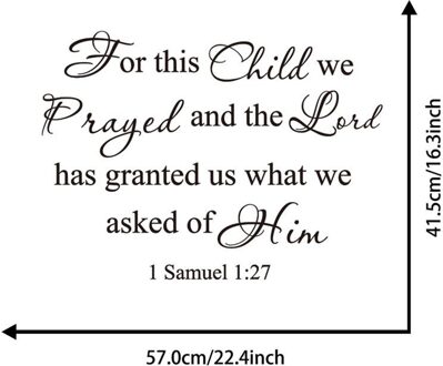 Samuel 1:27 Voor Dit Kind We Gebeden Wall Art Stickers Muurstickers