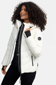 Samuiaa damesjas – warm, stijlvol & met afneembare capuchon - maat 2XL Gebroken wit