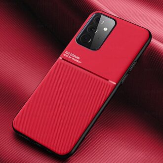 Samung Een 52 Case Lederen Textuur Auto Magentic Telefoon Covers Voor Samsung Galaxy A52 5G Sm-a526b/Ds 6.5 ''Silicone Shockproof Coque for Samsung A52 4G / rood