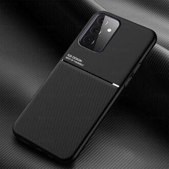 Samung Een 52 Case Lederen Textuur Auto Magentic Telefoon Covers Voor Samsung Galaxy A52 5G Sm-a526b/Ds 6.5 ''Silicone Shockproof Coque for Samsung A52 4G / zwart