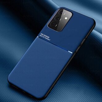 Samung Een 52 Case Lederen Textuur Auto Magentic Telefoon Covers Voor Samsung Galaxy A52 5G Sm-a526b/Ds 6.5 ''Silicone Shockproof Coque for Samsung A52 5G / blauw