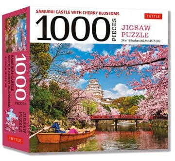 Samurai Castle With Cherry Blossoms 1000 Piece Jigsaw Puzzle: Cherry Blossoms At Himeji Castle - Tuttle Studio
