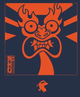 Samurai Jack Aku Kanji Women's T-Shirt - Navy - XL Blauw