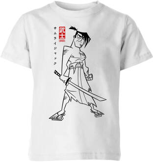 Samurai Jack Kanji Kids' T-Shirt - White - 98/104 (3-4 jaar) Wit - XS