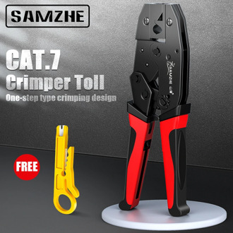 SAMZHE CAT7 Crimper Tool Crimping Plier Network Professional Crimper for Cat 7 Cat6 cat 5 STP Modular Plugs