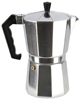 San Ignacio Aluminium moka/koffiemaker voor 3 kopjes espresso 14,5 cm - Percolators Zilverkleurig