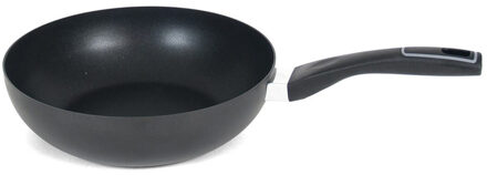 San Ignacio Aluminium Zwarte Wok/wokpan Gusto Met Anti-aanbak Laag 28 Cm - Wokpannan - Koken - Wokken