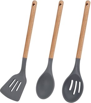 San Ignacio Daimiel: Set Van 22,24 En 26 Cm Pannen En Drie Keukengerei Met Houten Handvat. Verschillende Opties Om Uit Te Kiezen Kitchen utensils