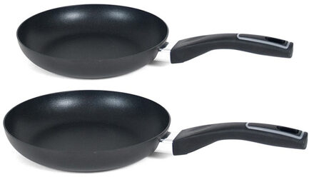 San Ignacio Koekenpannen set 2 stuks aluminium pannen 22 cm en 26 cm - Koekenpannen Zwart