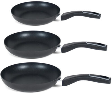 San Ignacio Koekenpannen set Gusto - anti-aanbak laag - dia 22/26/30 cm - Alle warmtebronnen geschikt