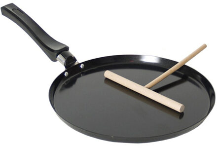 San Ignacio pannenkoekenpan/crepepan - D24 cm - zwart - met anti-aanbak laag - beslag verdeler
