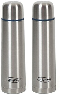 San Ignacio RVS thermosfles/isoleerkan 500 ml - 2x - voor warme / koude dranken onderweg