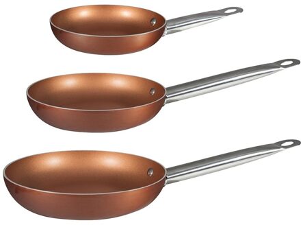 San Ignacio Set Van Sartenes Koper Plus (20,24,28 Cm) in Aluminium Geperst Met 4 Bladen En 4 Keukengerei reeks of pans 20-24-28 cm