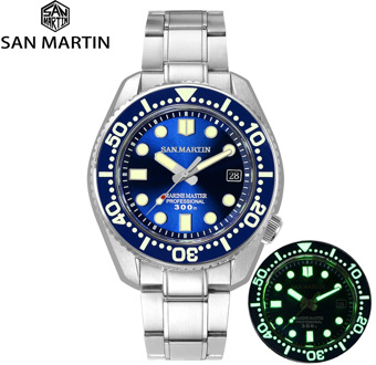 San Martin New Diver Watch Men Automatic Mechanical Watches Sapphire Crystal Ceramic Bezel Date Window Luminous 30Bar Waterproof