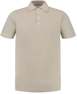 Sand Structuur Polo Heren Pure Path , Beige , Heren - Xl,M