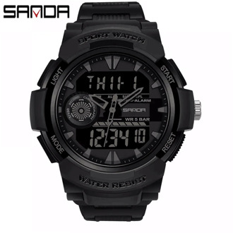SANDA Fashion Watch Simple Sport Watch Men 50M Waterproof Month Display Multifunctional Luminous Electronic Male Wrist Watches