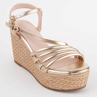 Sandalen Met Een Sleehak Salia10 Goud - maat