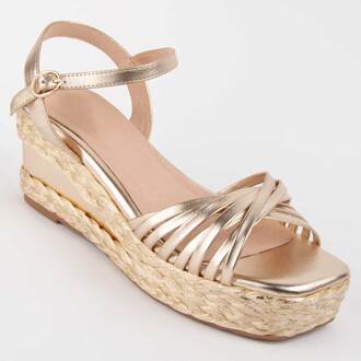 Sandalen Met Een Sleehak Salia4 Goud