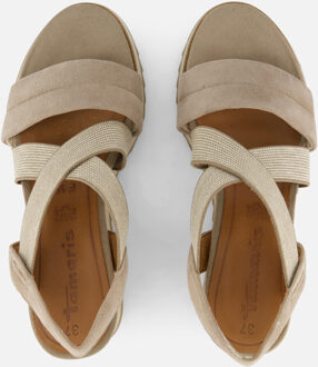 Sandalen met sleehak taupe Leer - 37