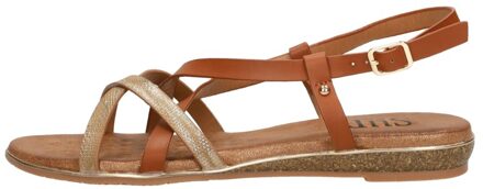 Sandalen Plat Cognac - 39