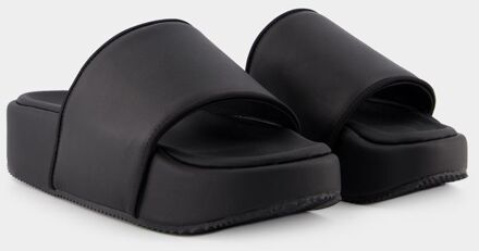 Sandalen Y-3 Glijbaan - Y-3 - Leer - Zwart